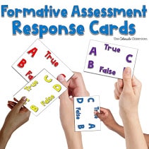 Formative Assessment Response Cards Product