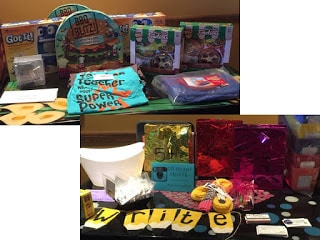 The prize giveaway table at the Colorado Meet-Up